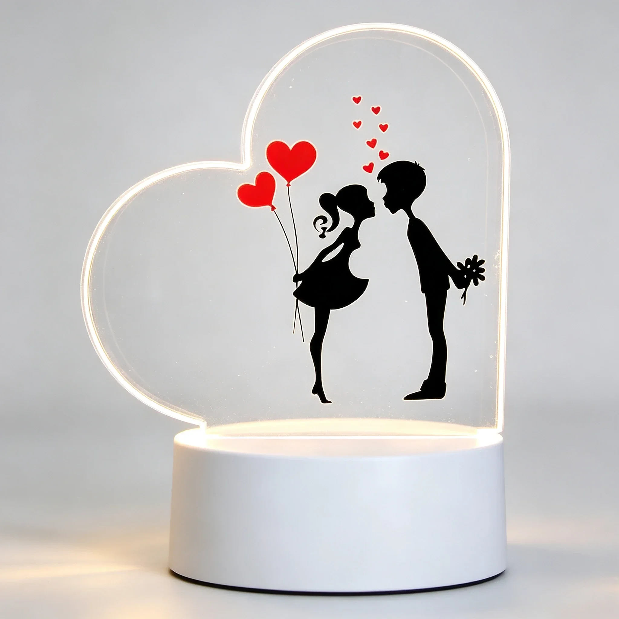 Heart Acrylic 3D Night Light K - Led Balloon Light ulasan dan harga