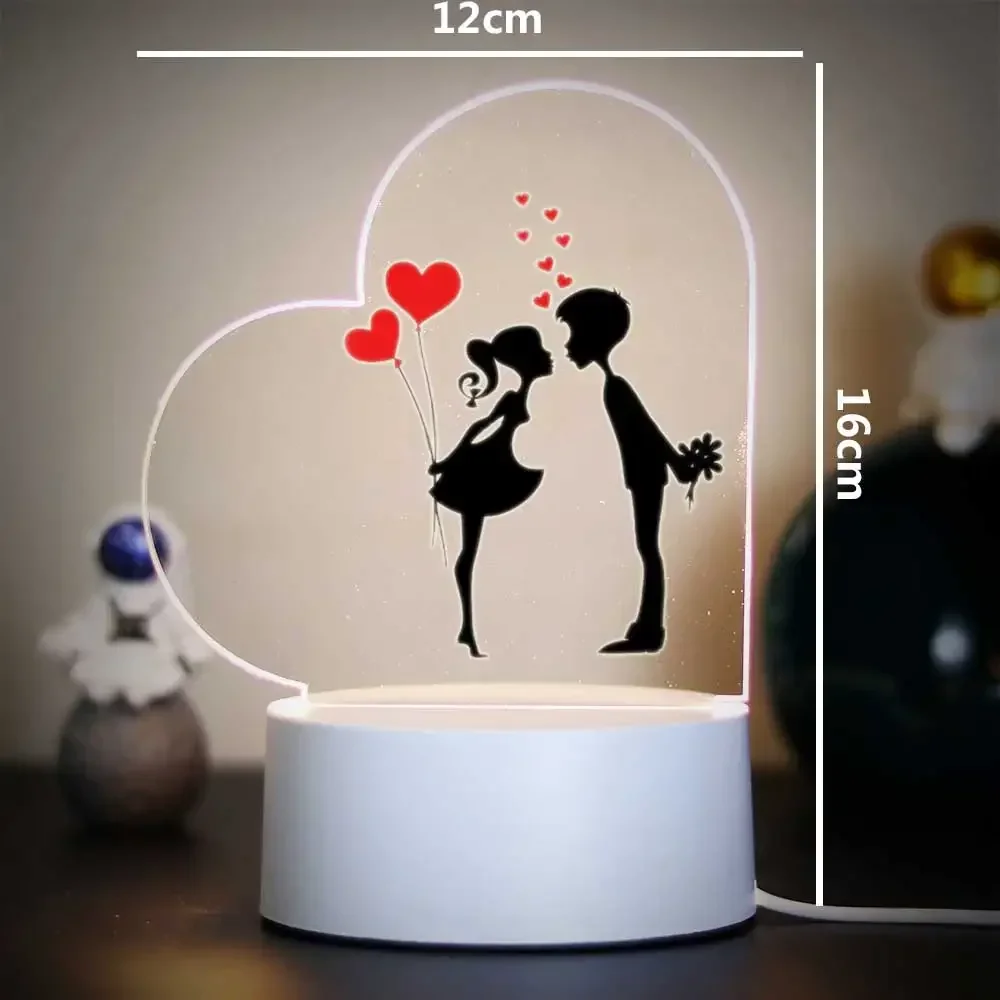 Heart Acrylic 3D Night Light K - Led Balloon Light ulasan dan harga