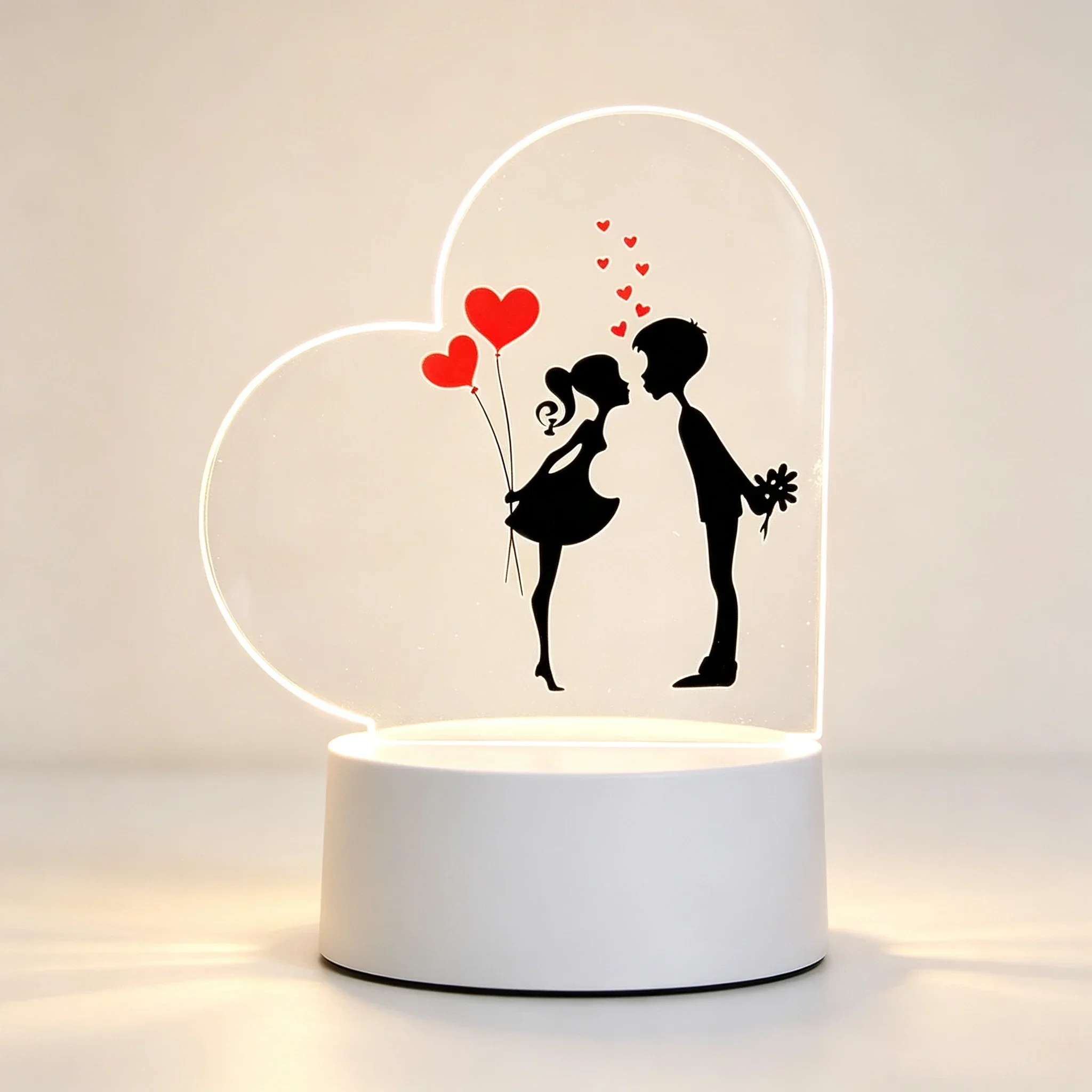 Heart Acrylic 3D Night Light K - Led Balloon Light ulasan dan harga