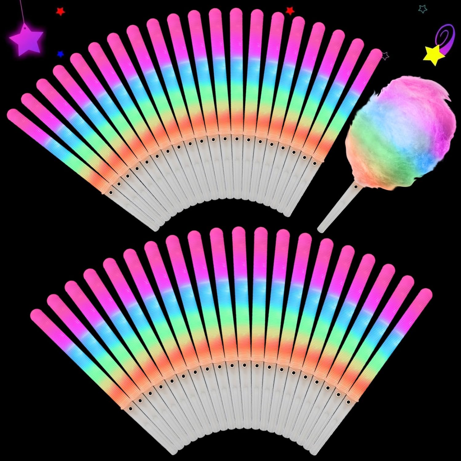 20pcs Colorful Flashing LED Co - Cotton Candy Cone ulasan dan harga
