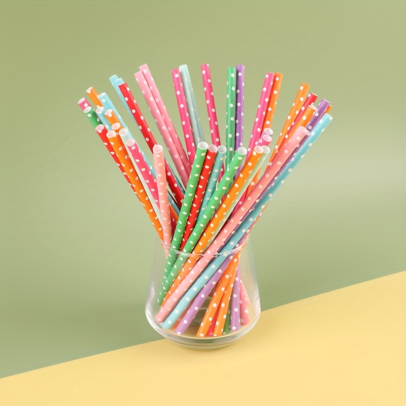 100pcs colorful disposable pap - Paper Straw Color ulasan dan harga