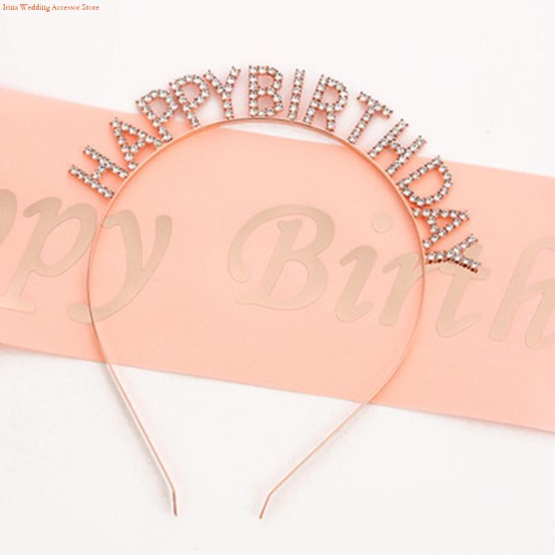 G92D 4 Pieces Birthday Party D - Birthday Sash Glitter ulasan dan harga