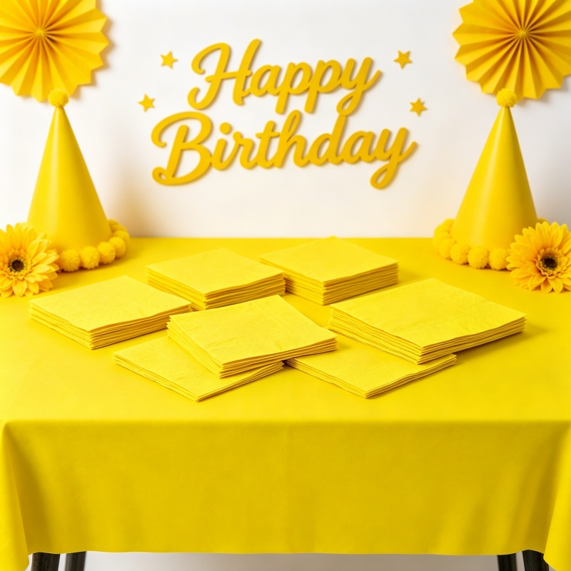 Yellow Tablecloth Napkin Set P - Table Cloth Disposable ulasan dan harga