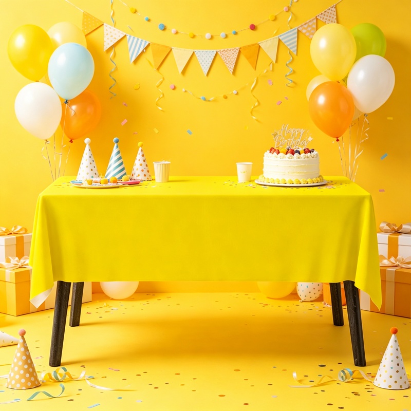 Yellow Tablecloth Napkin Set P - Table Cloth Disposable ulasan dan harga